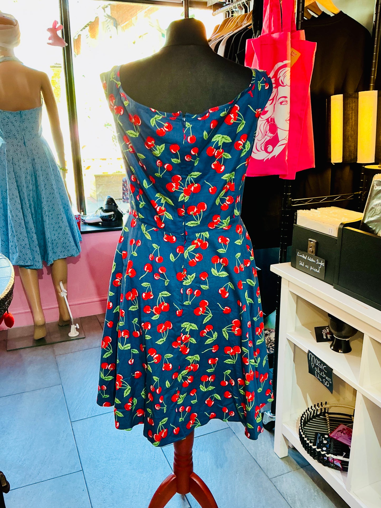 1950s Style Cherry Print Hell Bunny Swing Dress