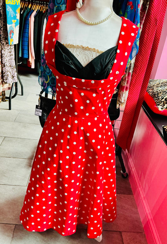 Red and White Lindy Bop Swing Dress