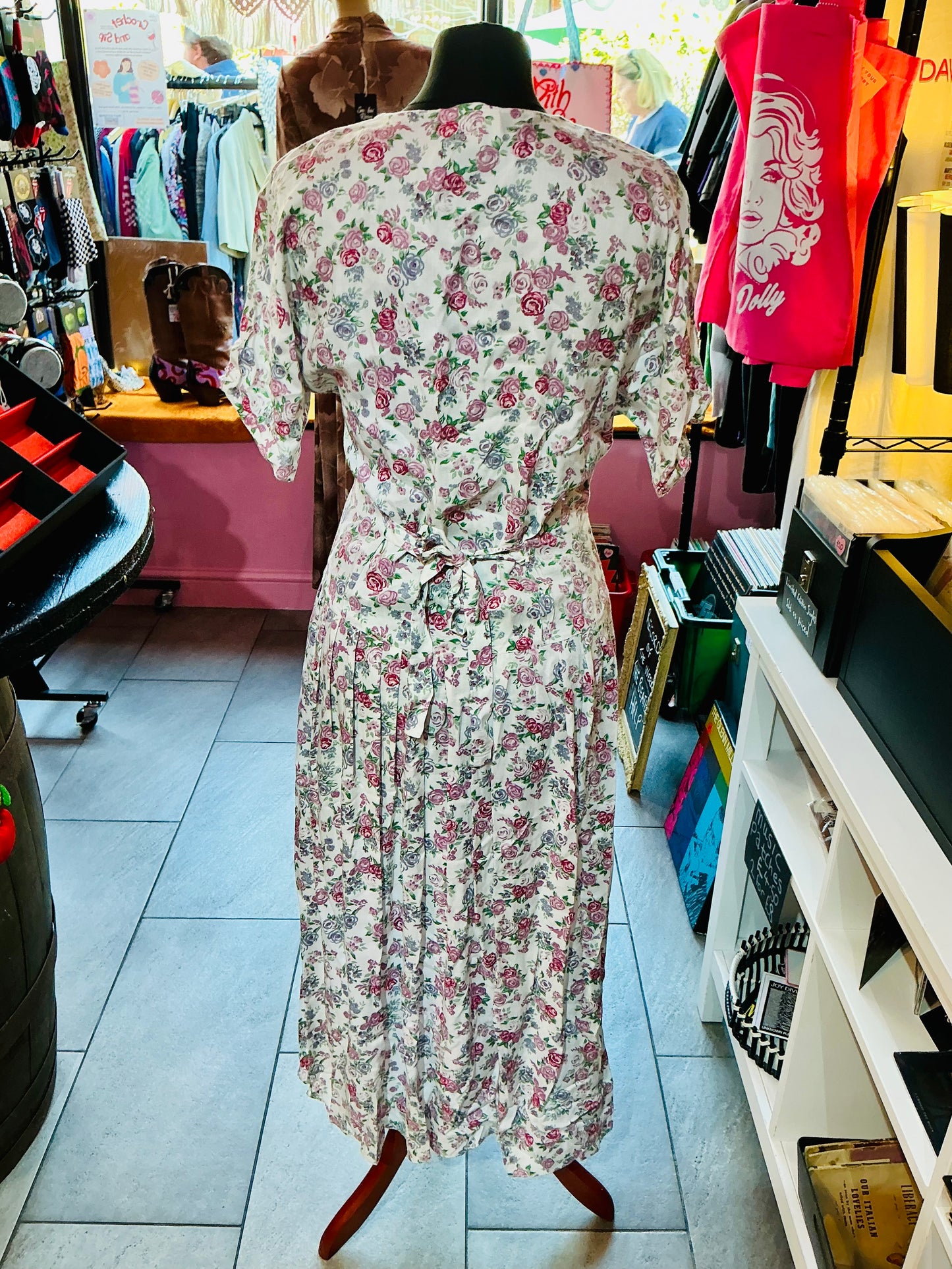 1980s Vintage Rose Floral Dorothy Perkins Dress