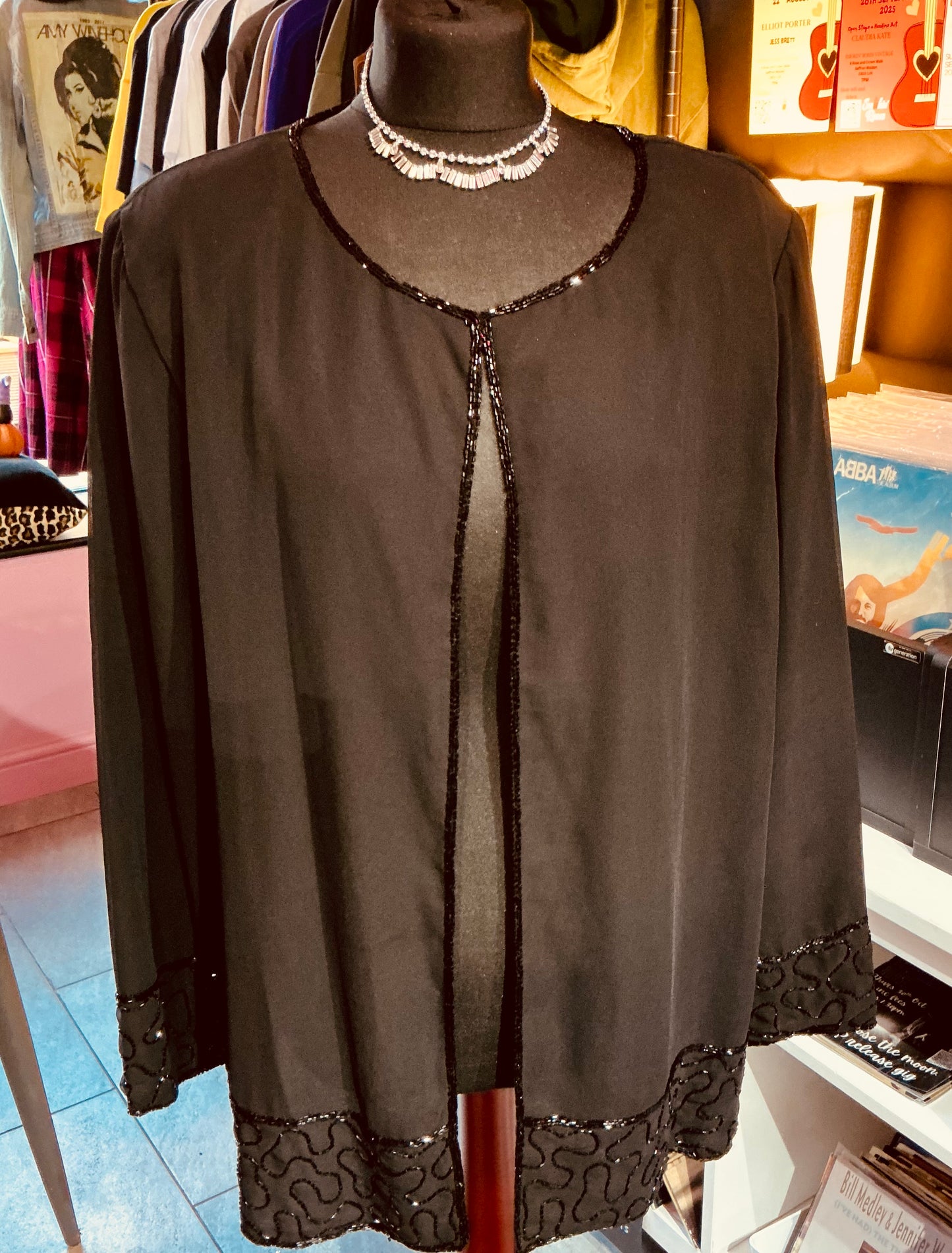 Canda Black Sheer Over Jacket