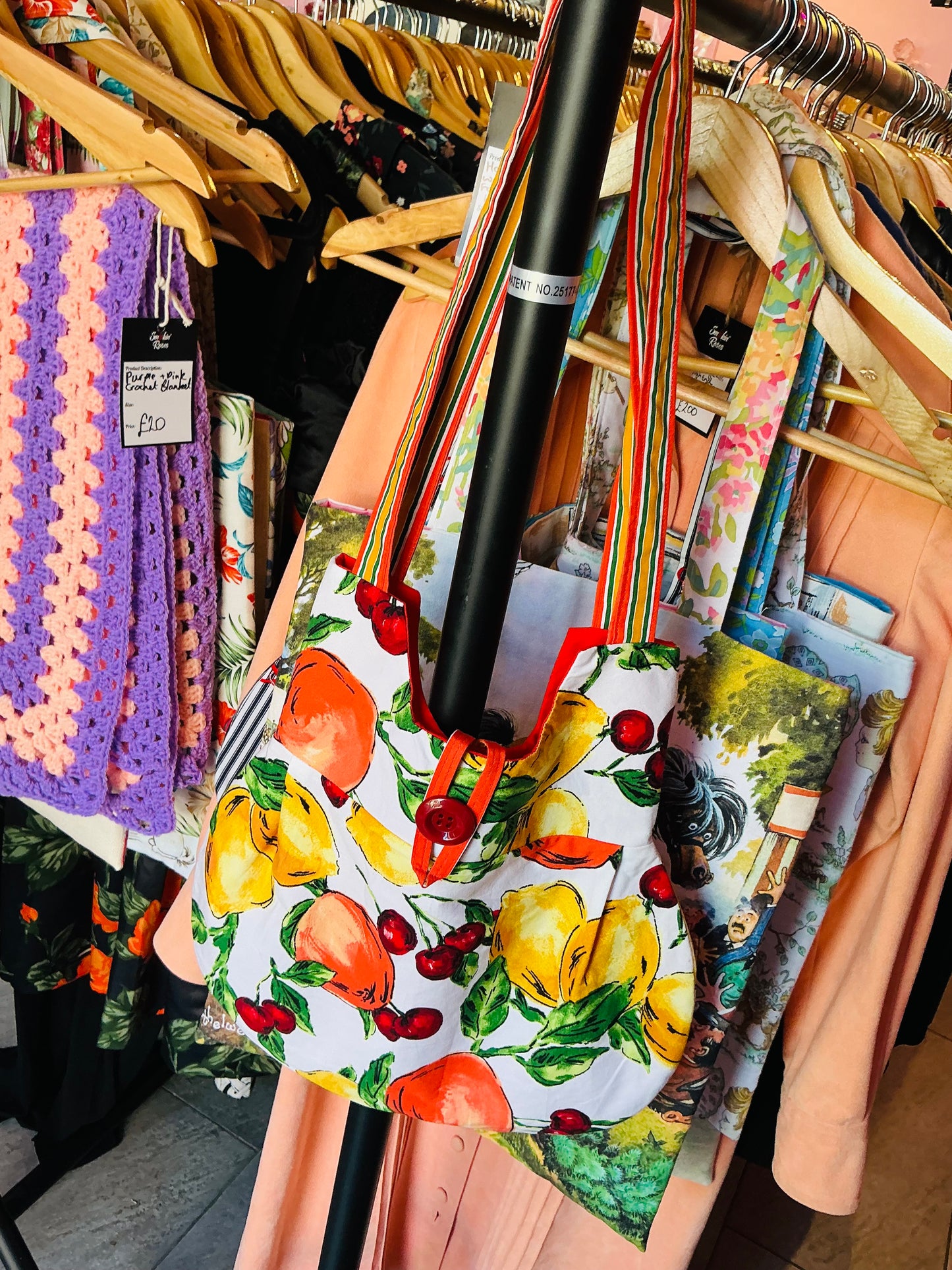 Handmade Vintage Fruit Fabric Handbag