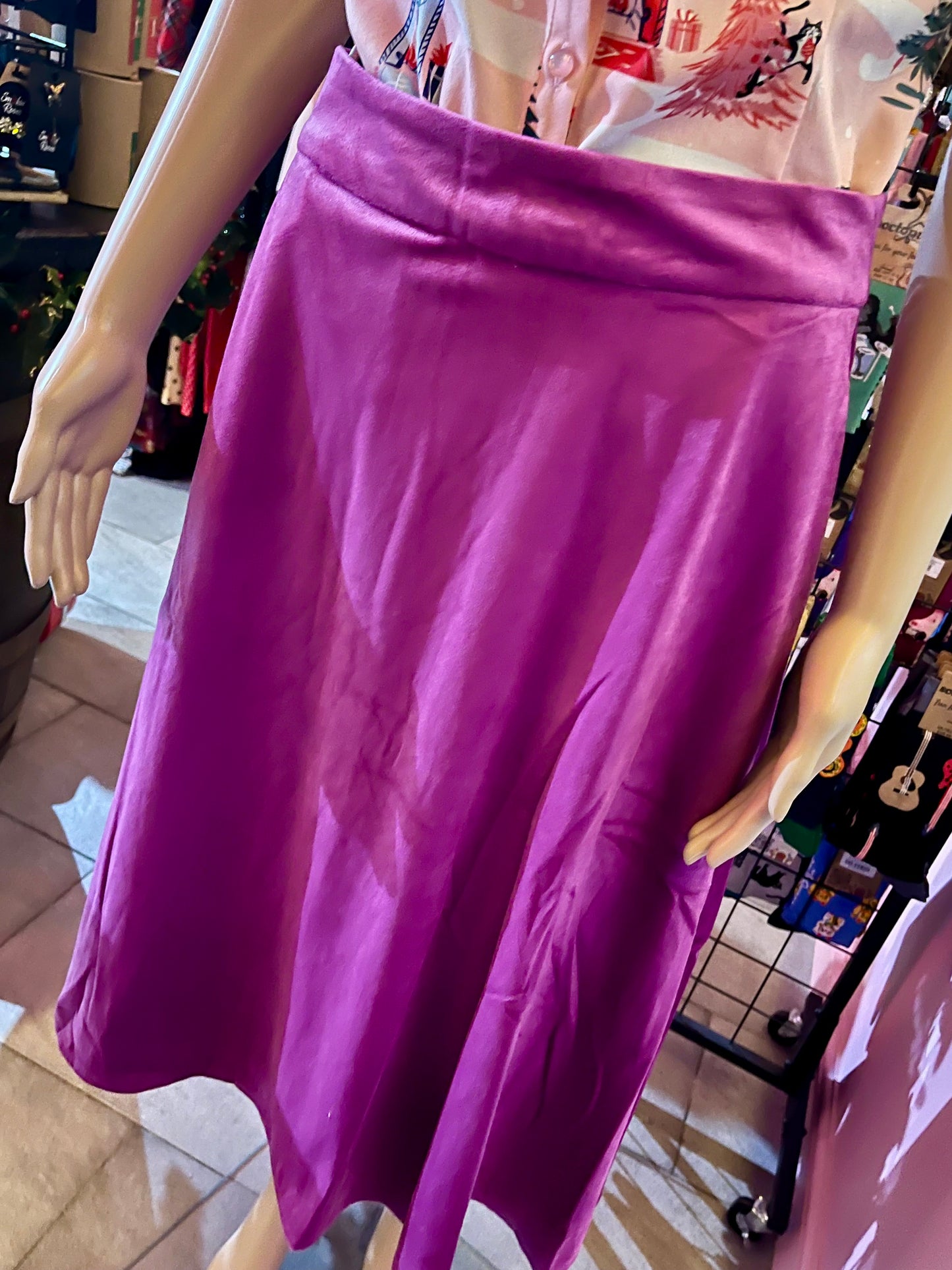 Banned Apparel Purple Velvet Swing Skirt