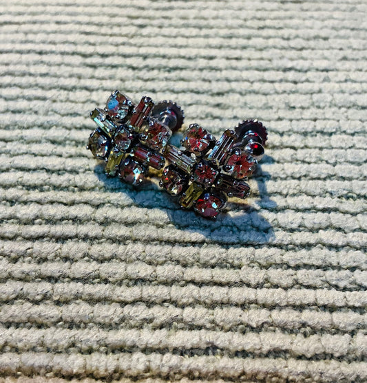 Vintage Diamanté Clip on Earrings