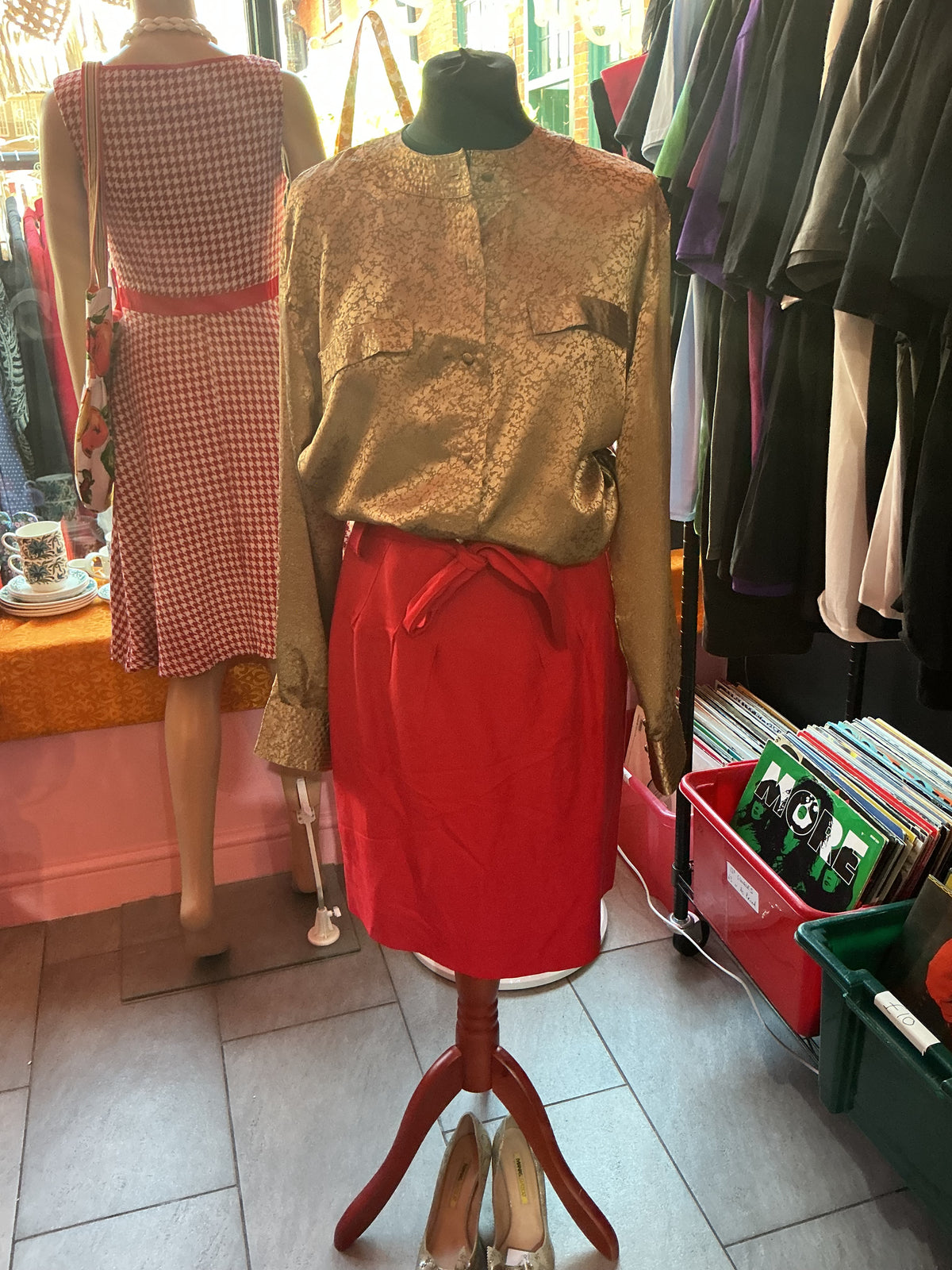 1980s Vintage Gold Shimmer Jacques Vert Blouse