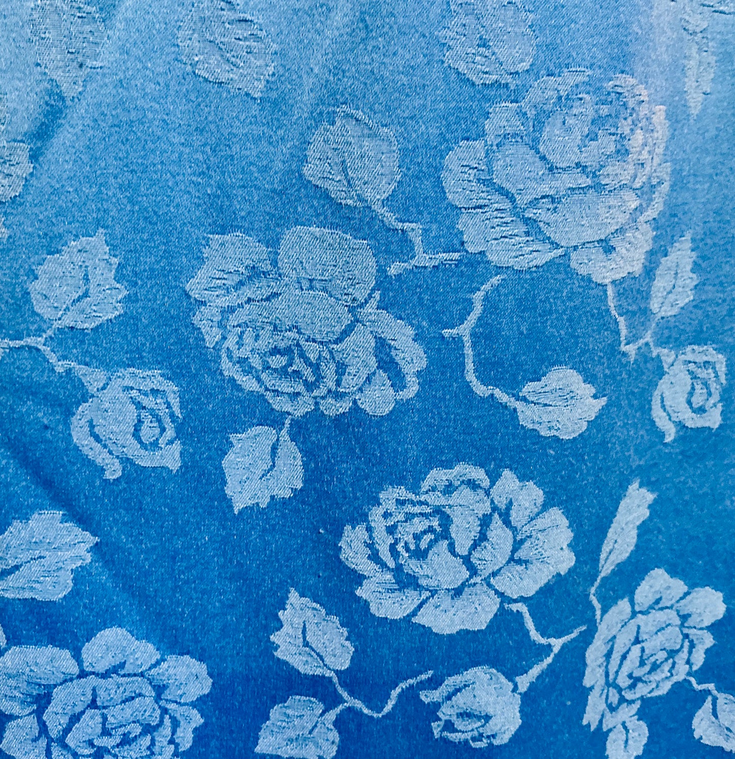 90s Monsoon Blue Rose Floral Maxi Dress