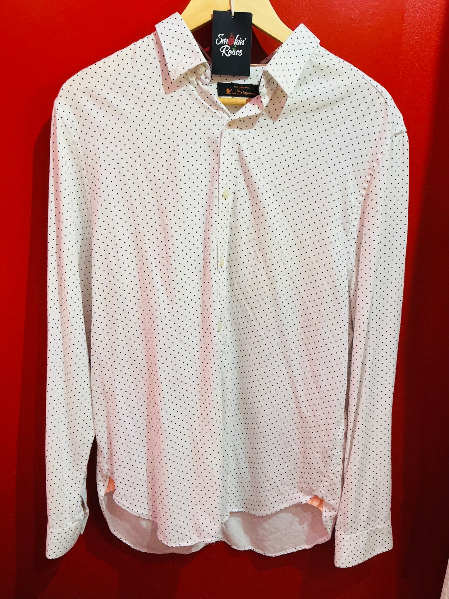 White & Black Polka Dot Ben Sherman Shirt
