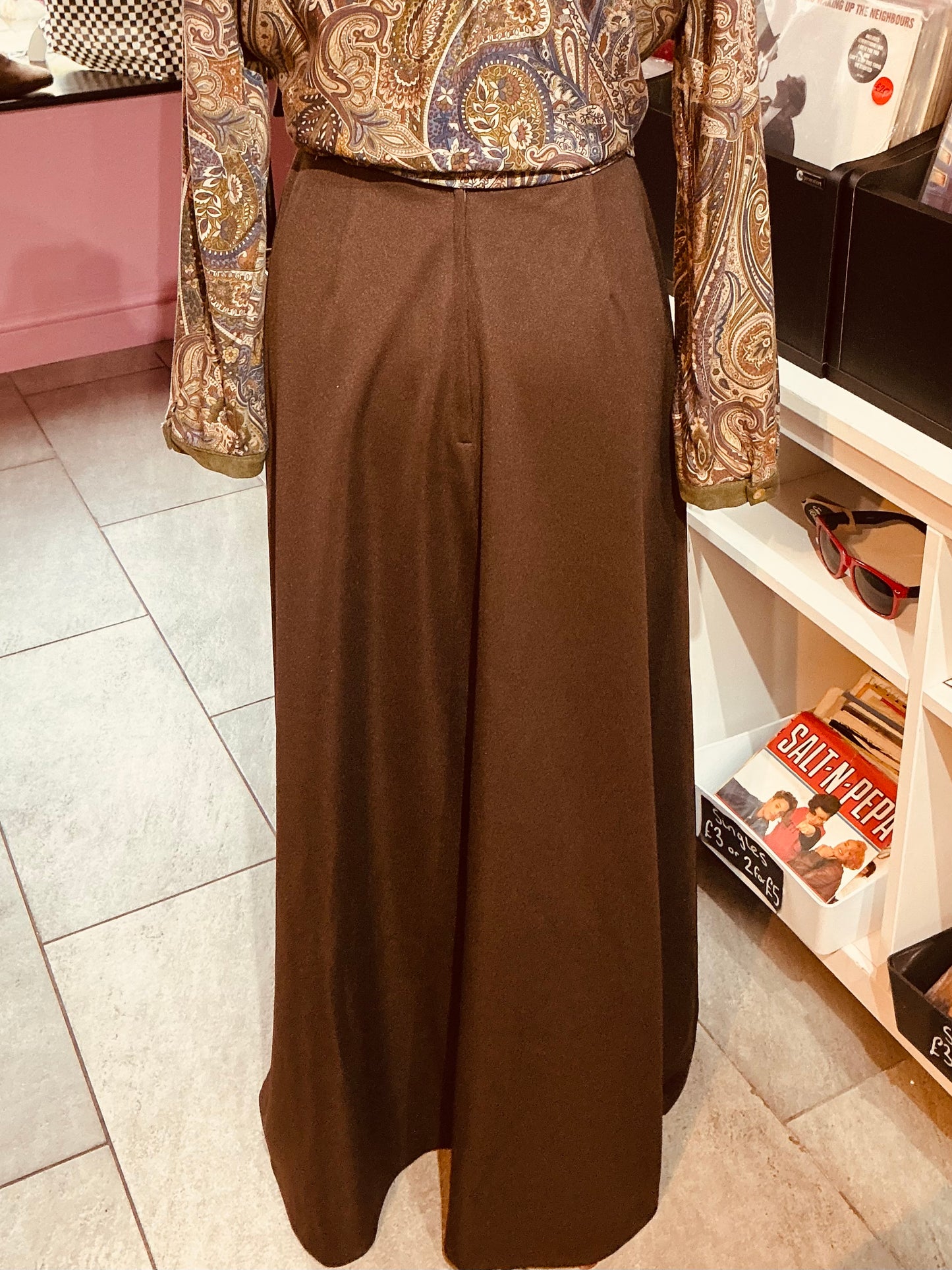 1970s Vintage Brown Maxi Skirt