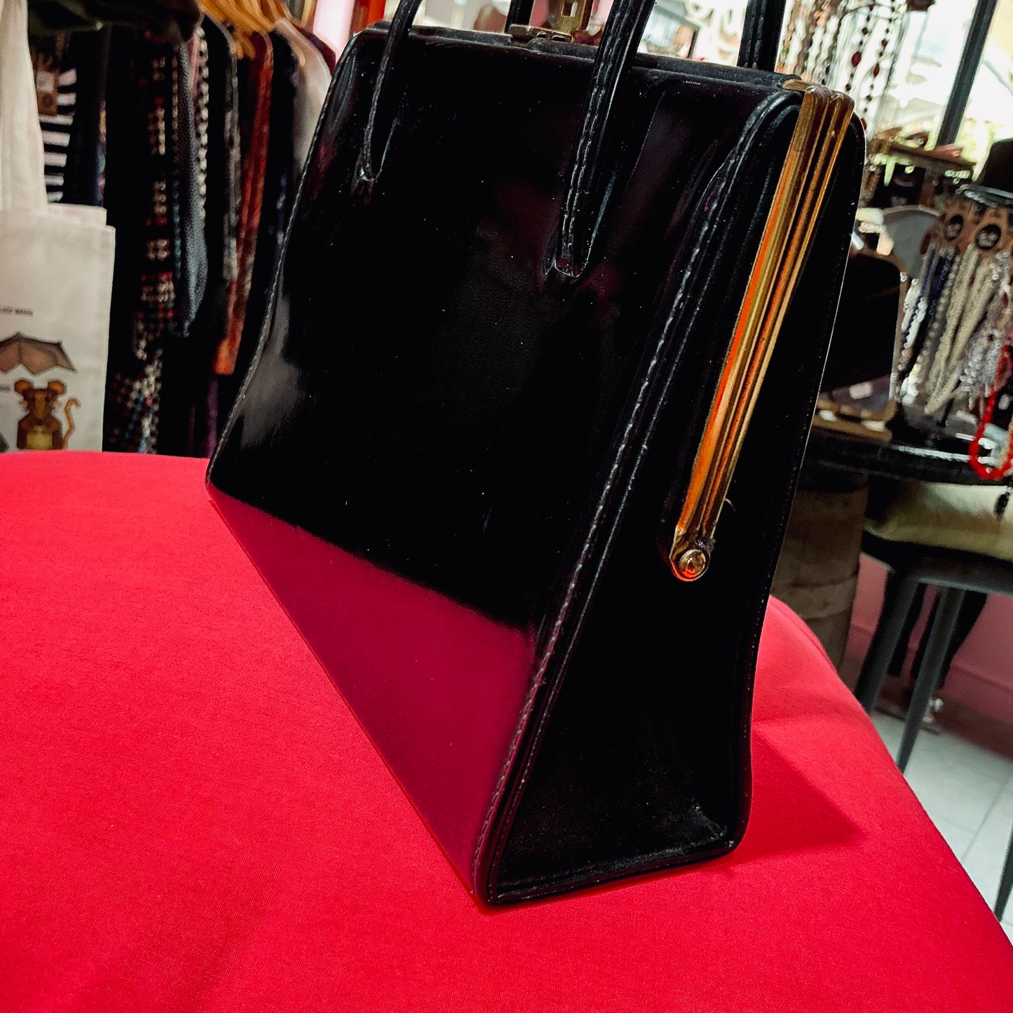 1960s Vintage Reedex Black Leather Handbag