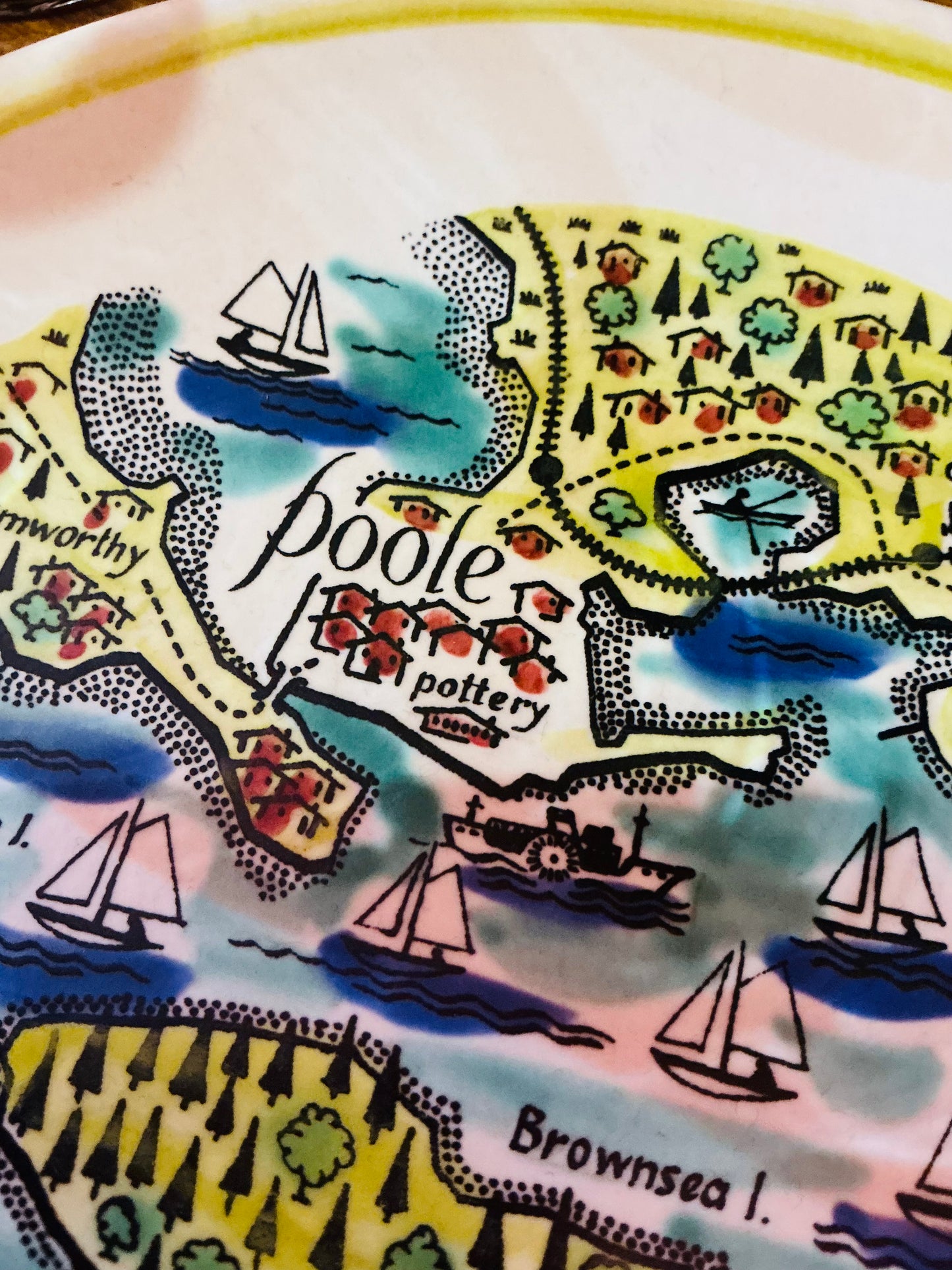 Poole Pottery Dorsey Map Plate
