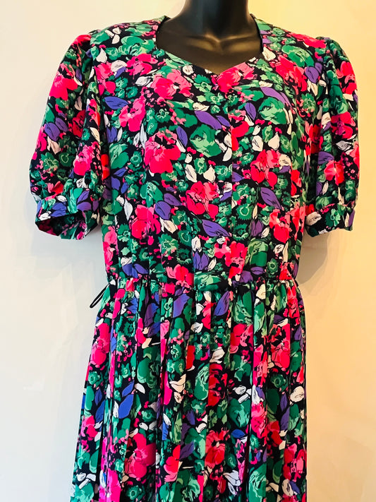 Original Vintage 1980s Carmelle Floral Dress