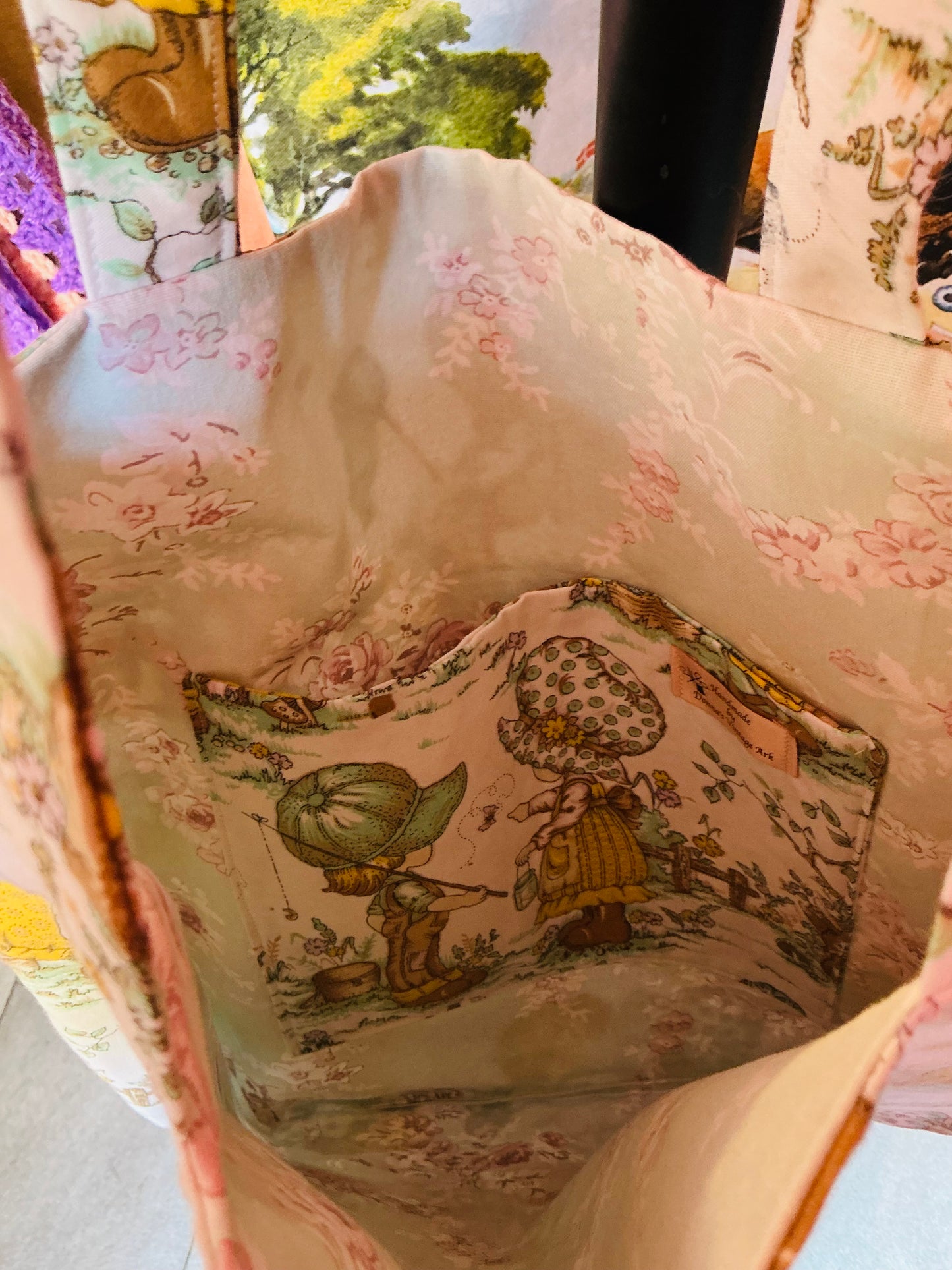 Handmade Vintage Fabric Holly Hobbie Handbag and Tote bag (3 designs)