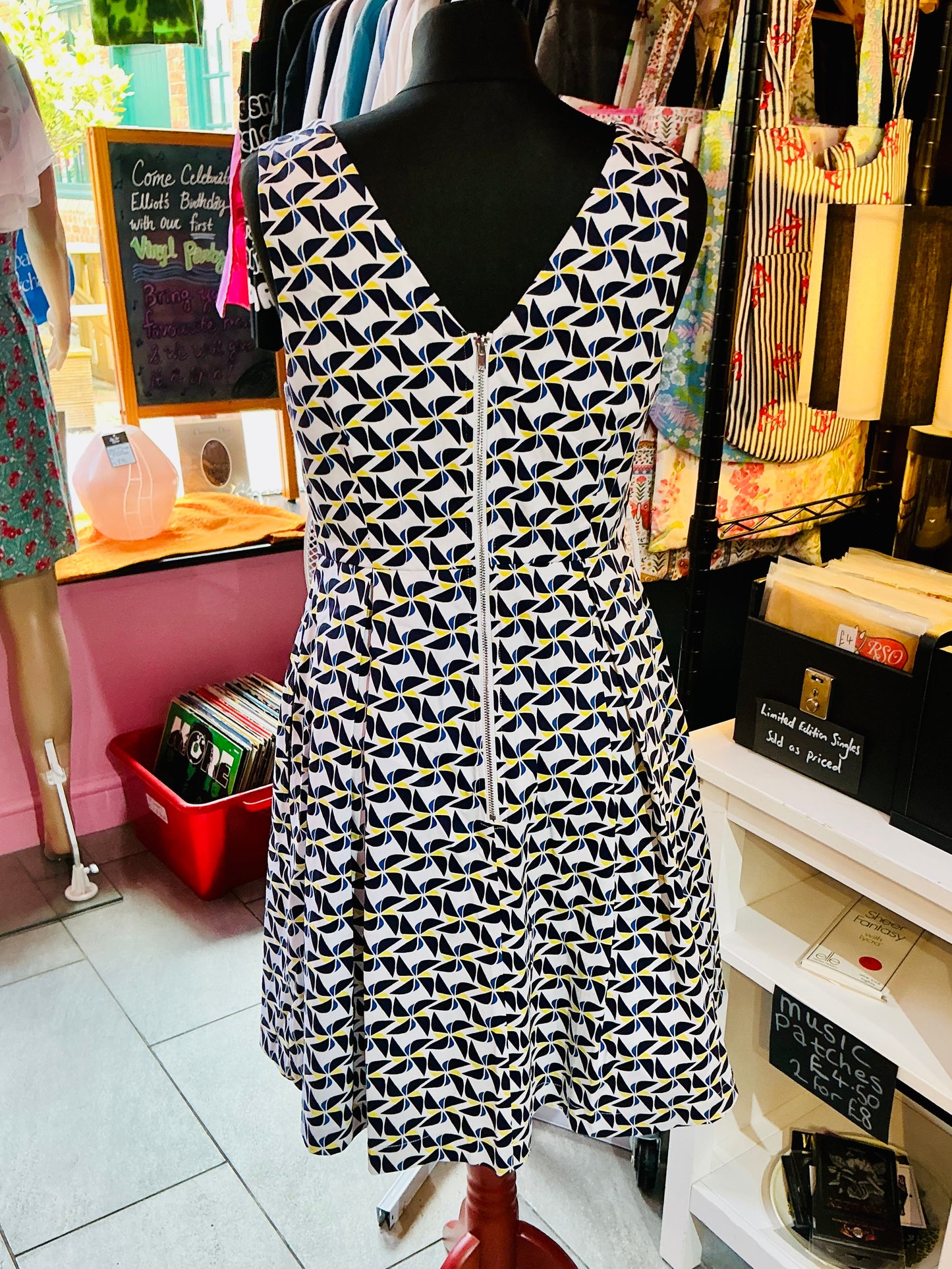 Louche Navy Pattern Dress