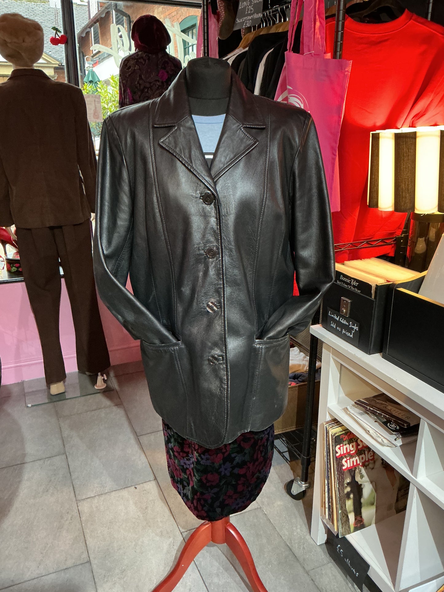 1990s Vintage Elvi Black Leather Jacket