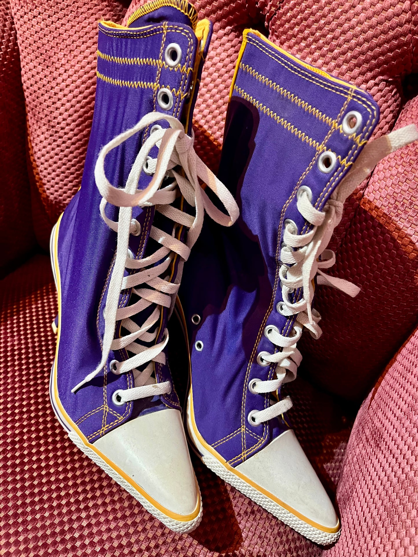Converse Style Purple Heel Boots