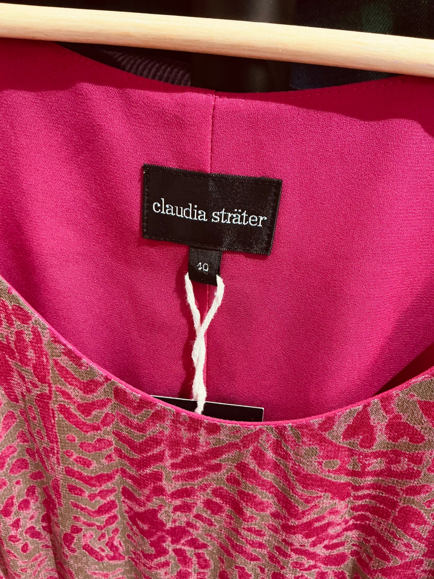 1990s Vintage Claudia Sträter Magenta Pink Maxi Cocktail Dress