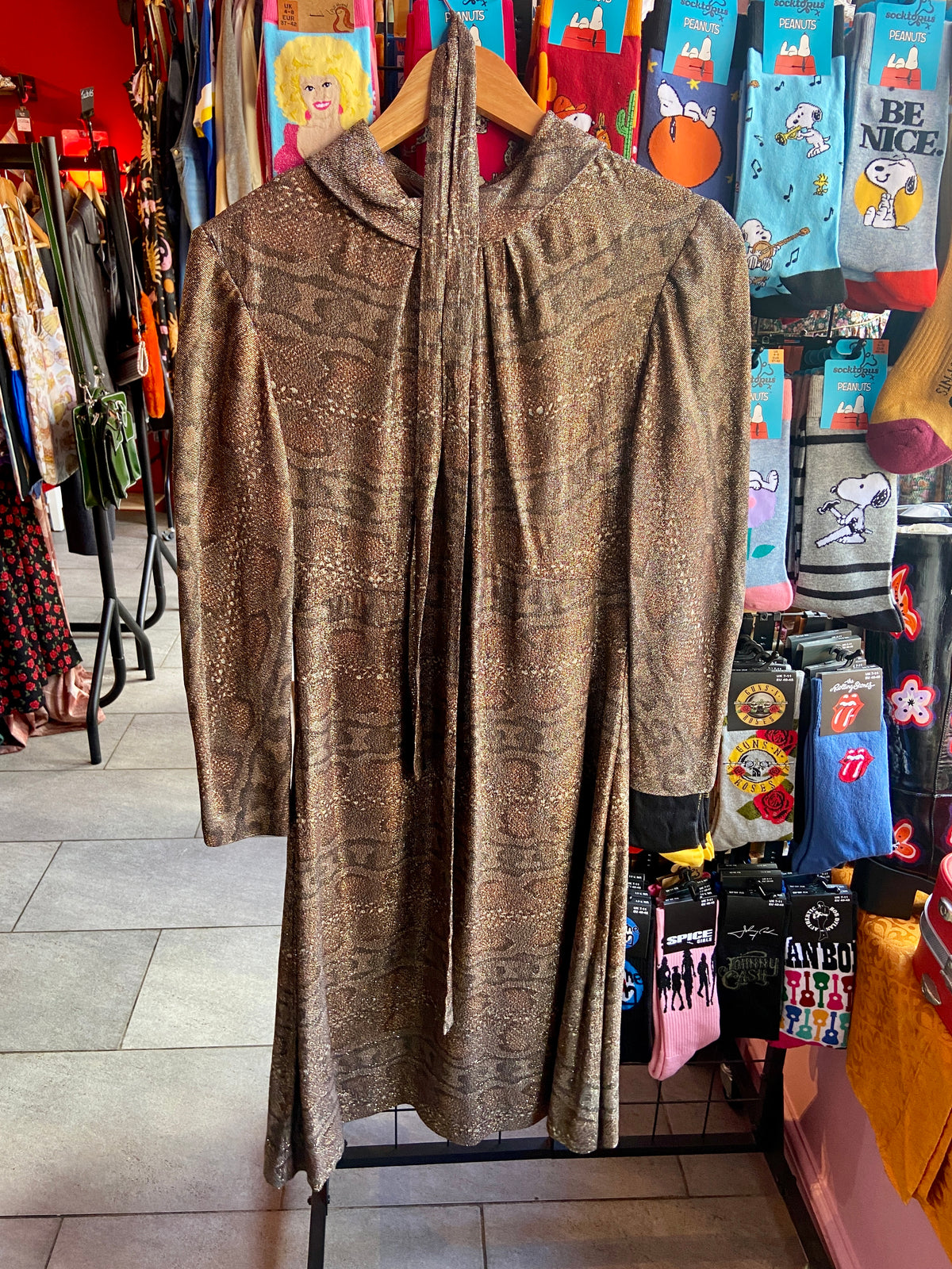 1970s Disco Dress with Scarf