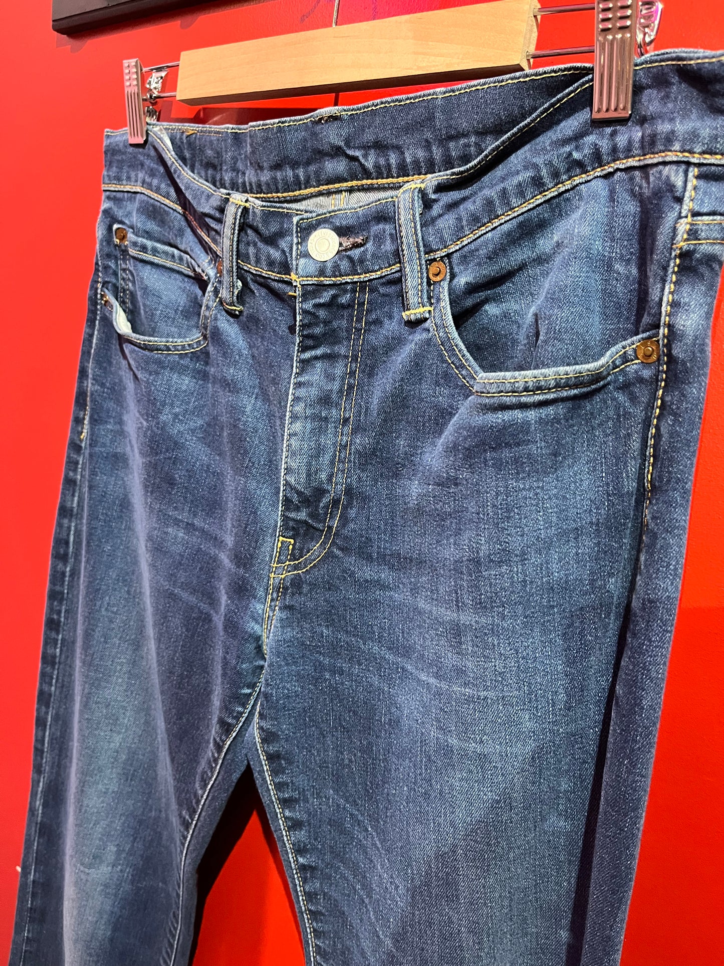 Dark Blue Denim Levi Straight Leg Jeans