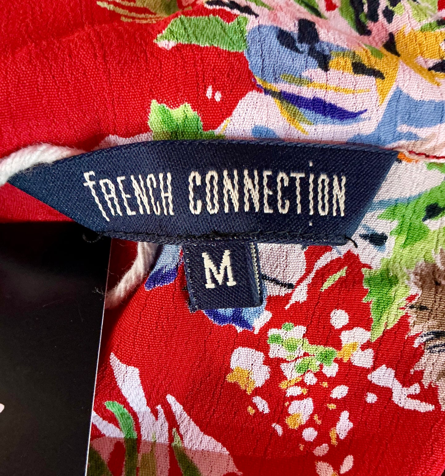 90s Vintage French Connection Red Floral Cropped Shirt