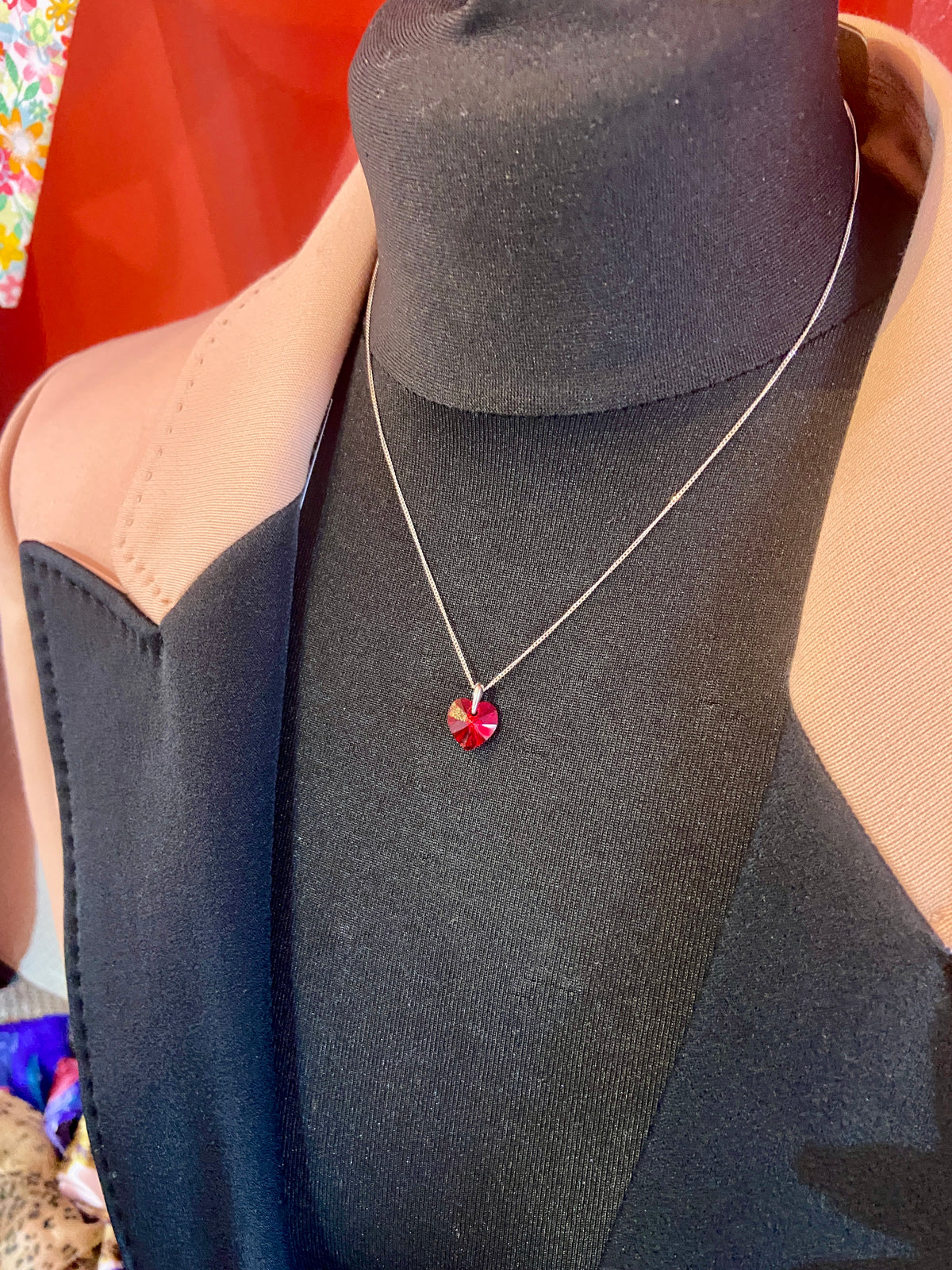 Swarovski Crystal & Silver Heart Pendant Necklace