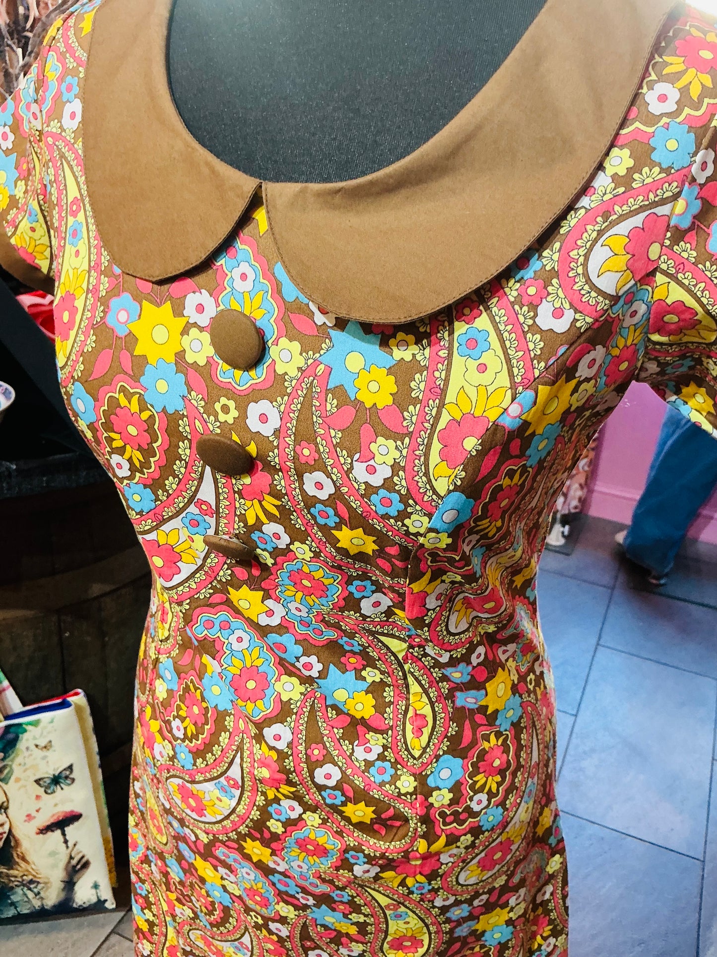 1960s Mod Style Madcap Retro Paisley Shift Dress