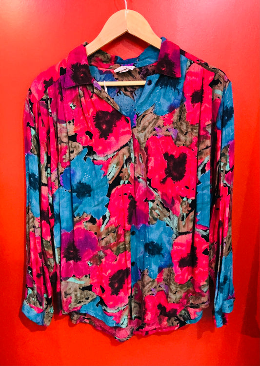 1990s Vintage Multicoloured Patterned Shirt