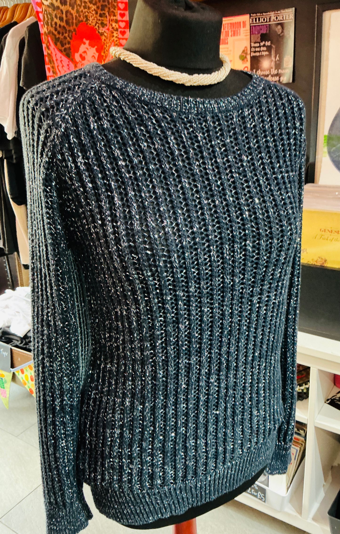 Agyness Deyn x Dr Martens Blue Glittery Jumper