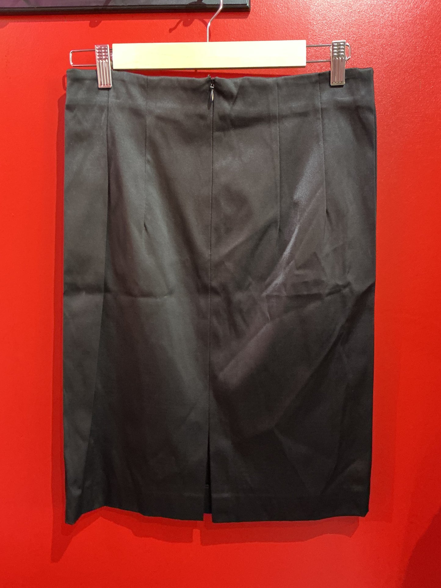 Karl Lagerfeld Black Satin Pencil Skirt