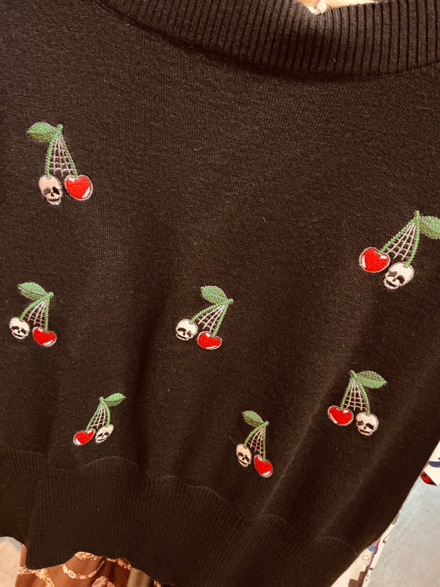 Banned Apparel Skull Cherry Black Jumper