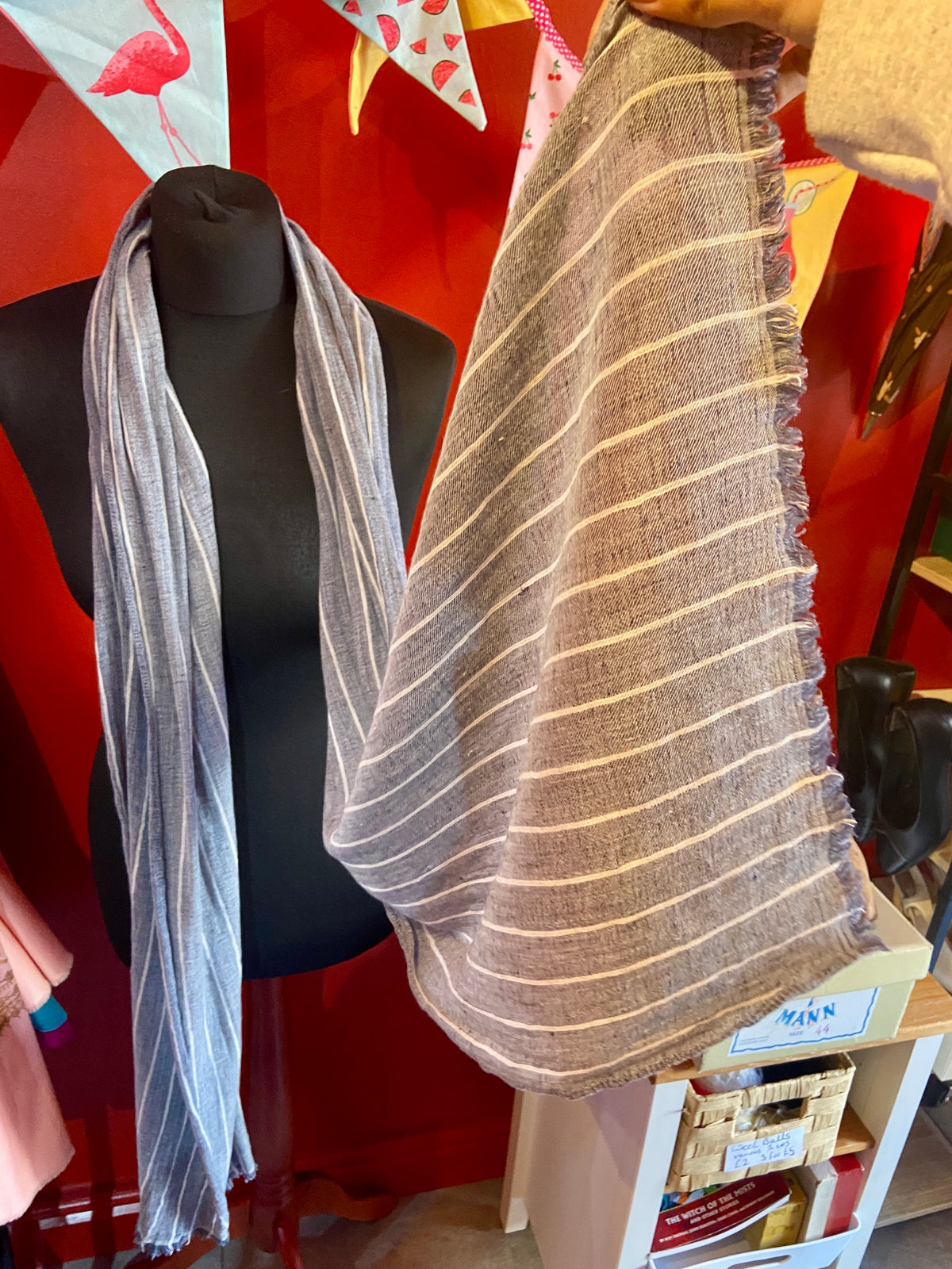 Leopard Print Scarf with Lace Trim