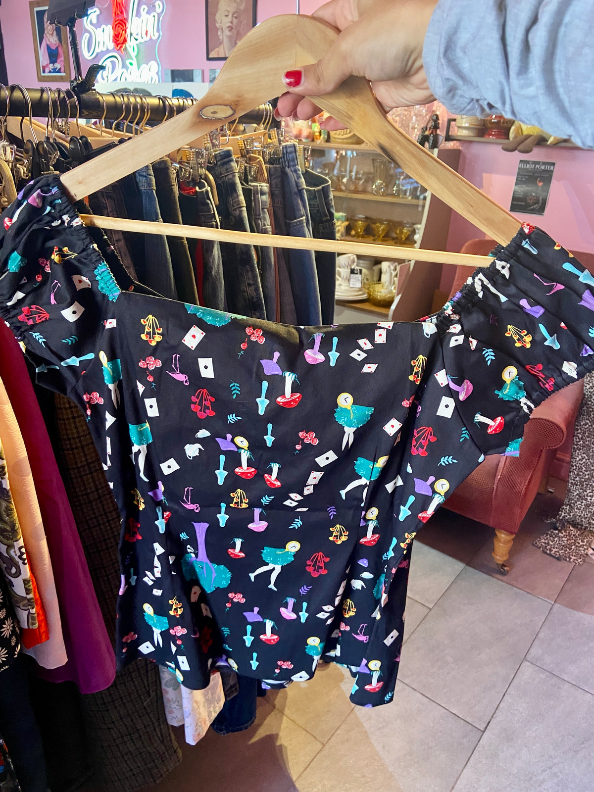 Alice in Wonderland Patterned Top