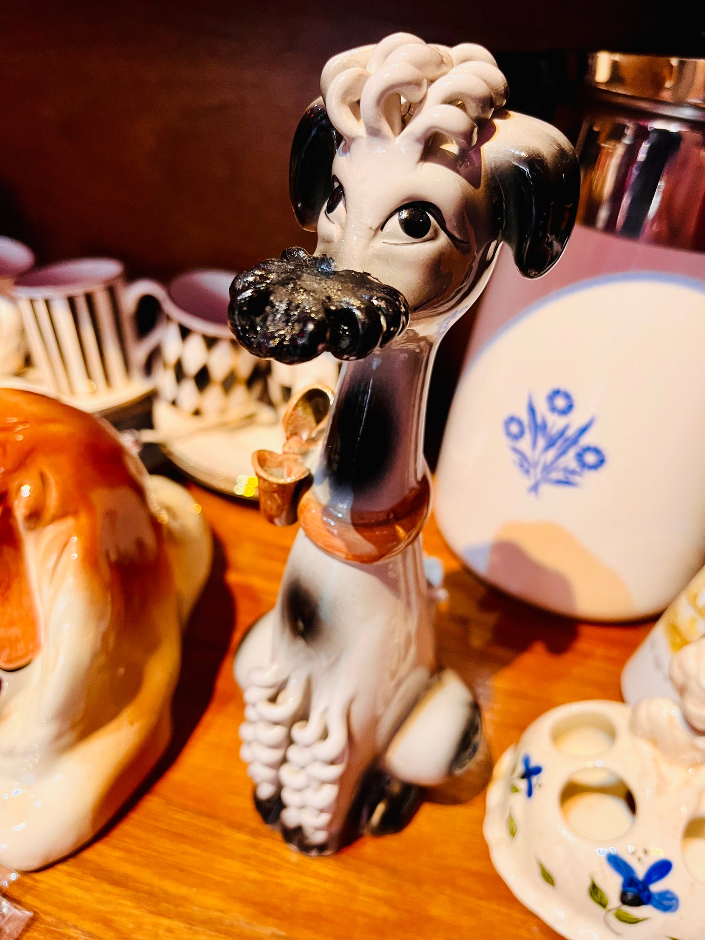 1950s Rare Vintage Italian Spaghetti Poodle Ceramic Figurine