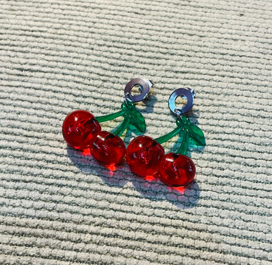 Handmade Cherry Earrings