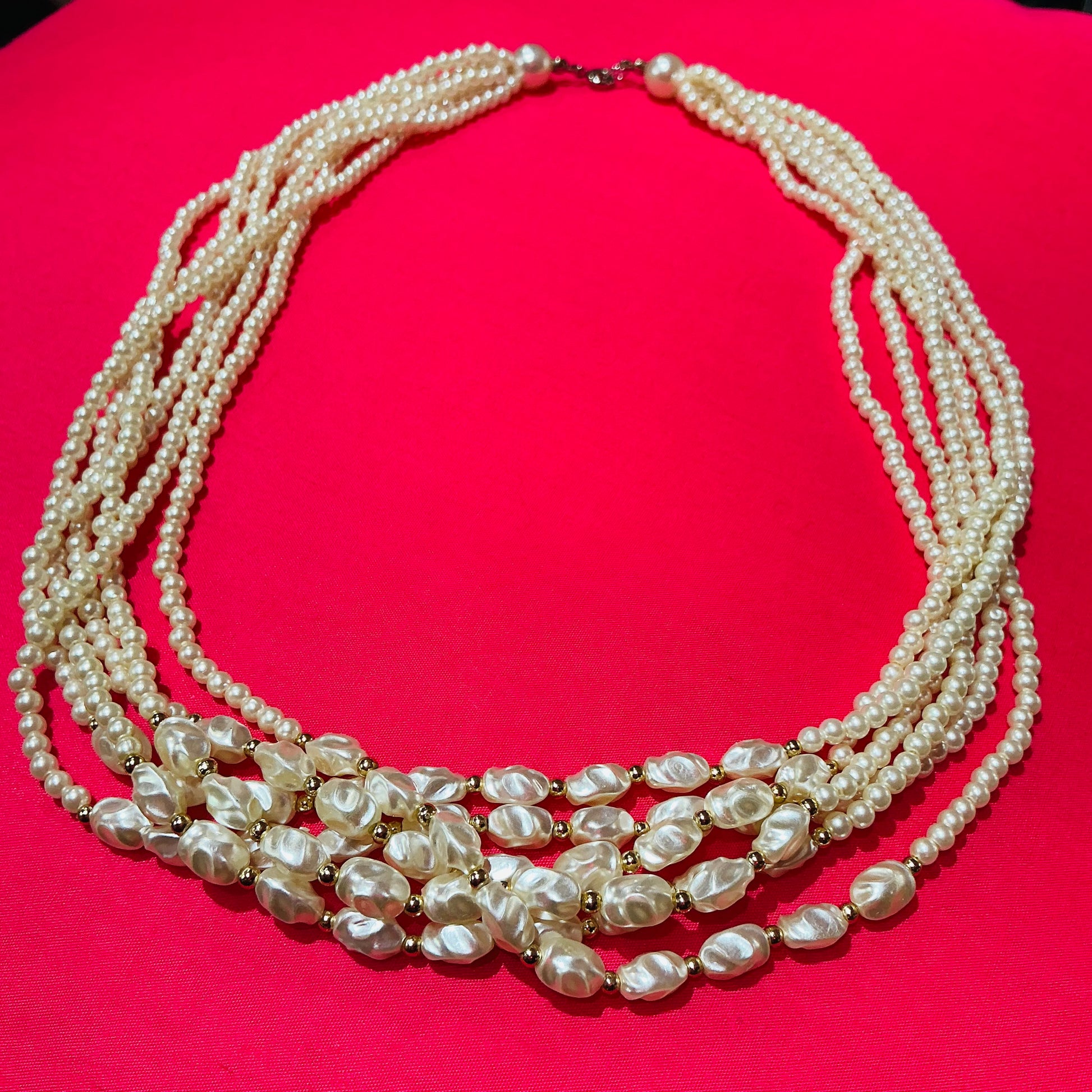 Small Pearls with Gold Beads