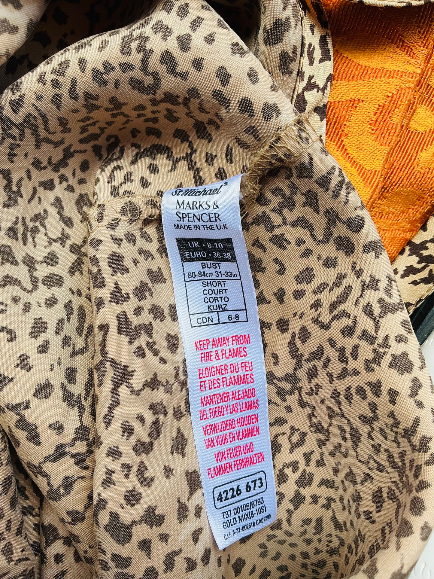 1990s Vintage St Michael Leopard Print Slip Dress