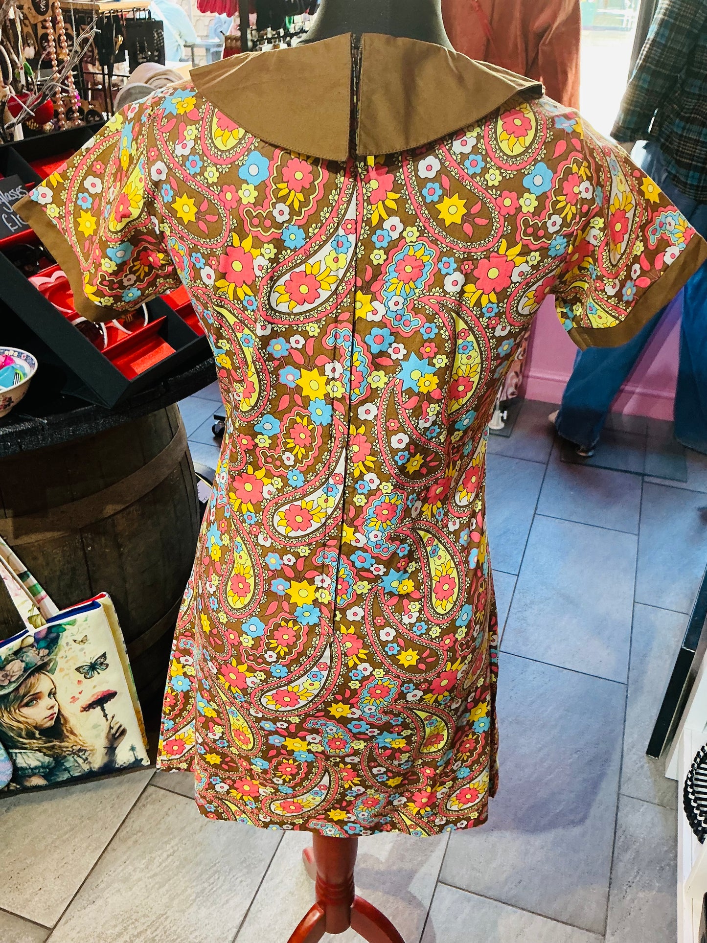 1960s Mod Style Madcap Retro Paisley Shift Dress