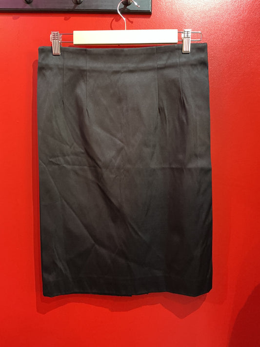 Karl Lagerfeld Black Satin Pencil Skirt