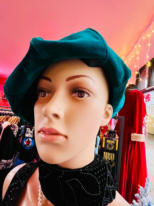 1980s Vintage Harrods Brown Suede Beret