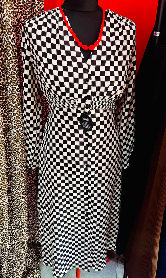 Black and White Checkerboard Joanie Dress