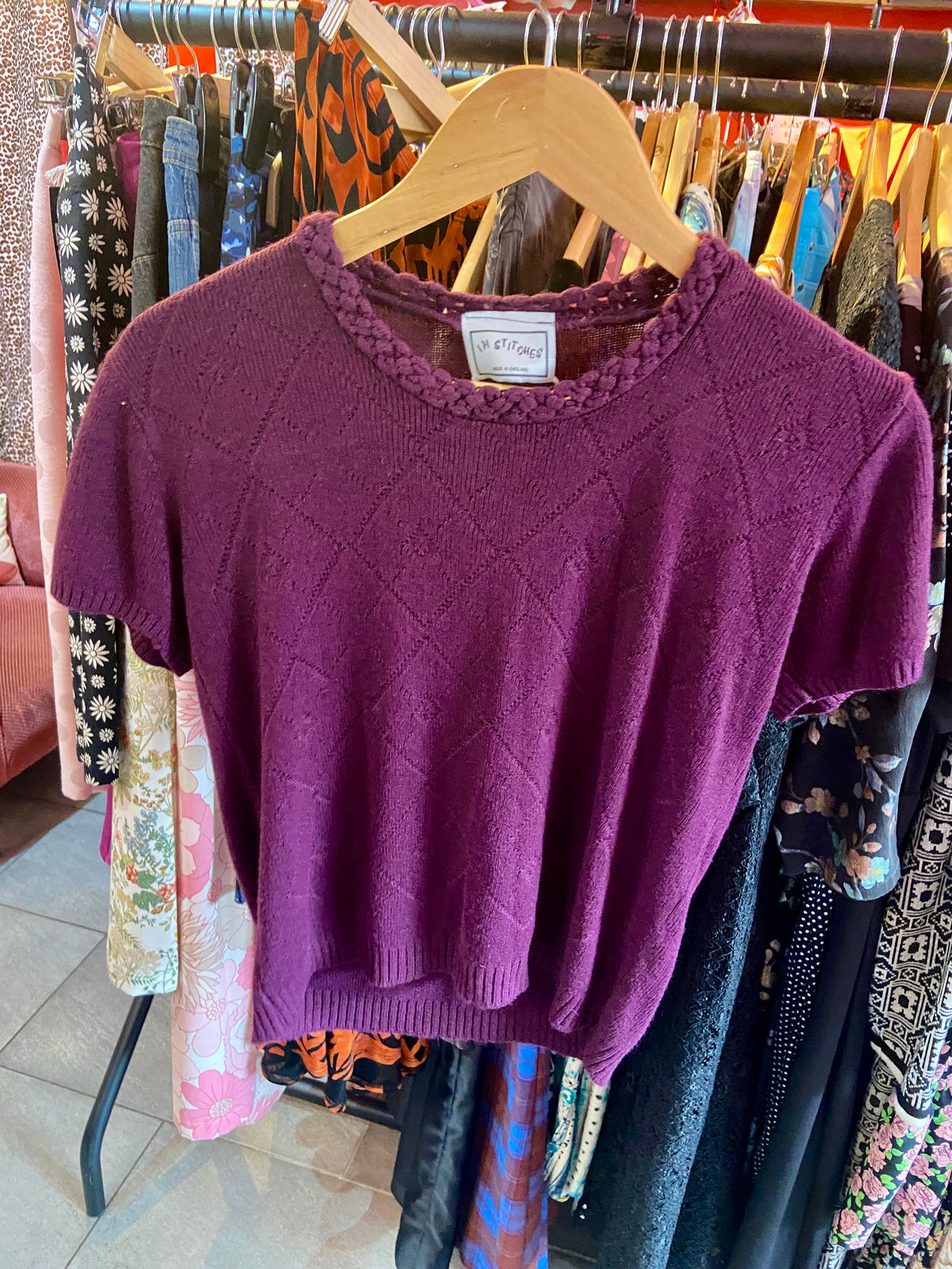 1970s Purple Lightweight Knit Top