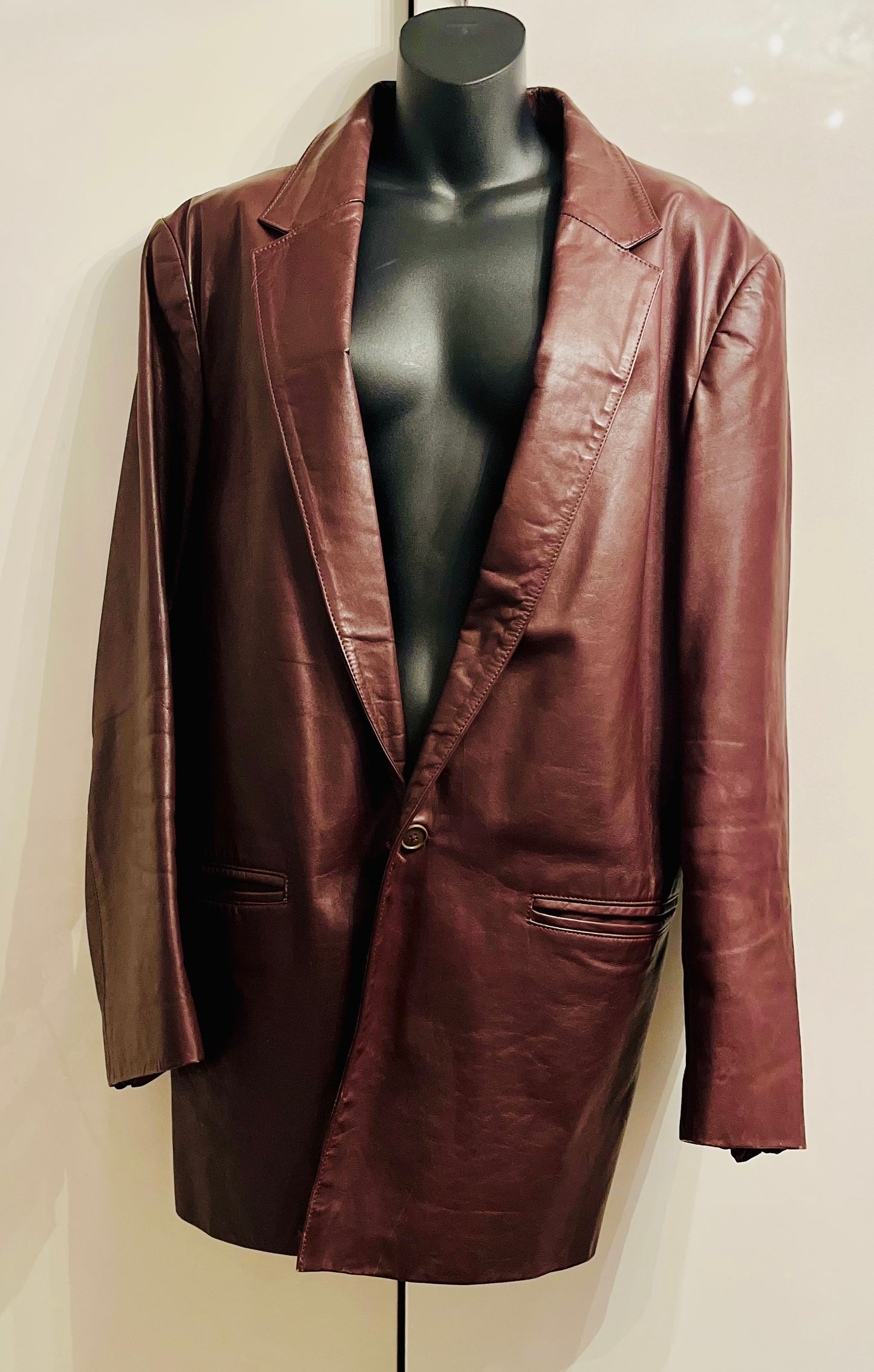 1970s Vintage Brown Leather Jacket- Size L