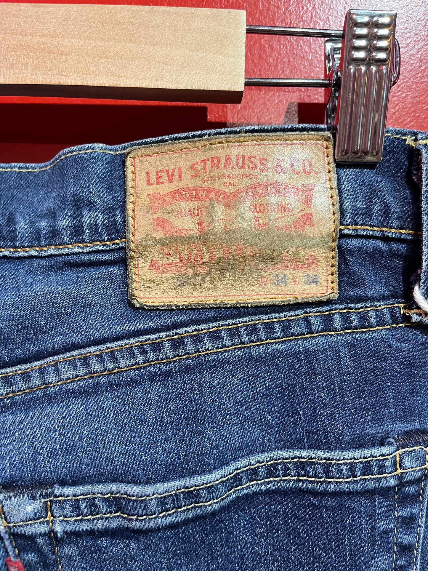 Dark Blue Denim Levi Straight Leg Jeans