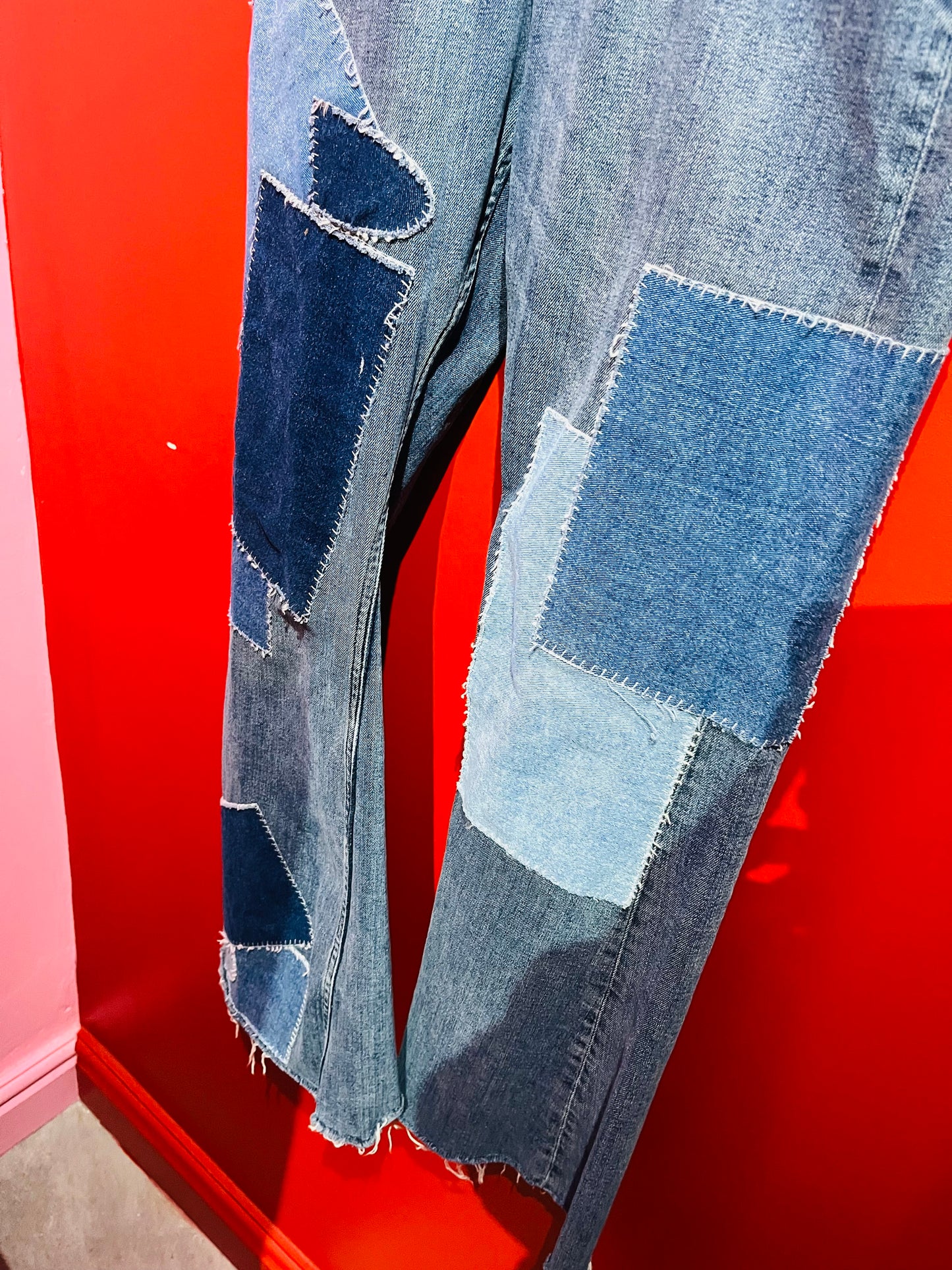 Urban Outfitters BDG Blue Denim Patchwork Flared Jeans