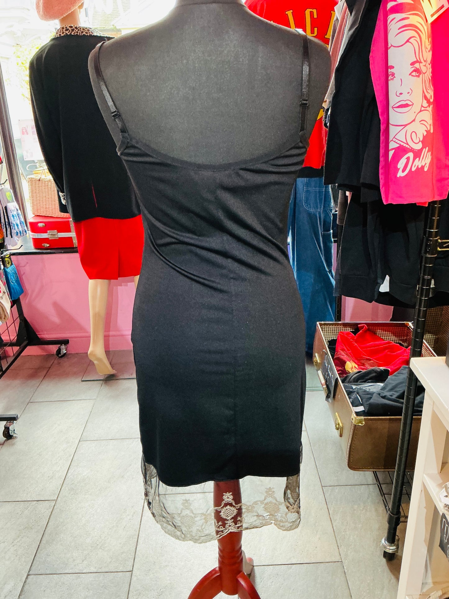 1990s Vintage Black Strappy Dress