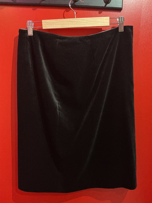 St Michael Black Velvet Skirt