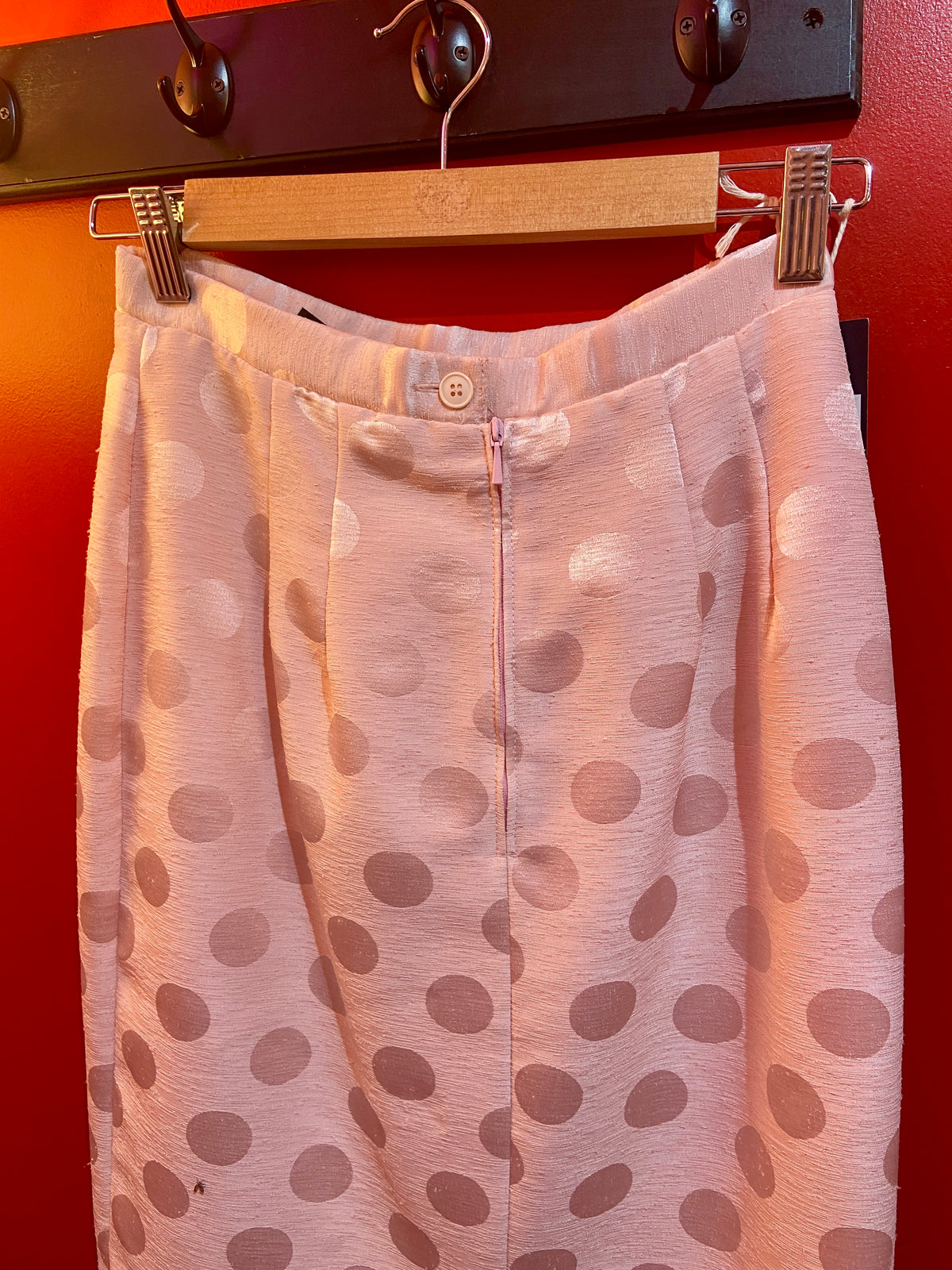 1960s Vintage Baby Pink Polka Dot Skirt