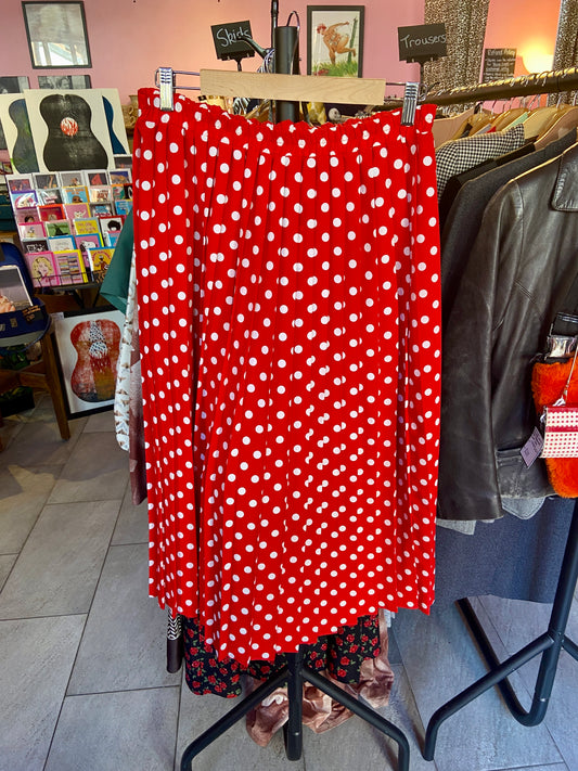 1980s Red Polka Dot Skirt