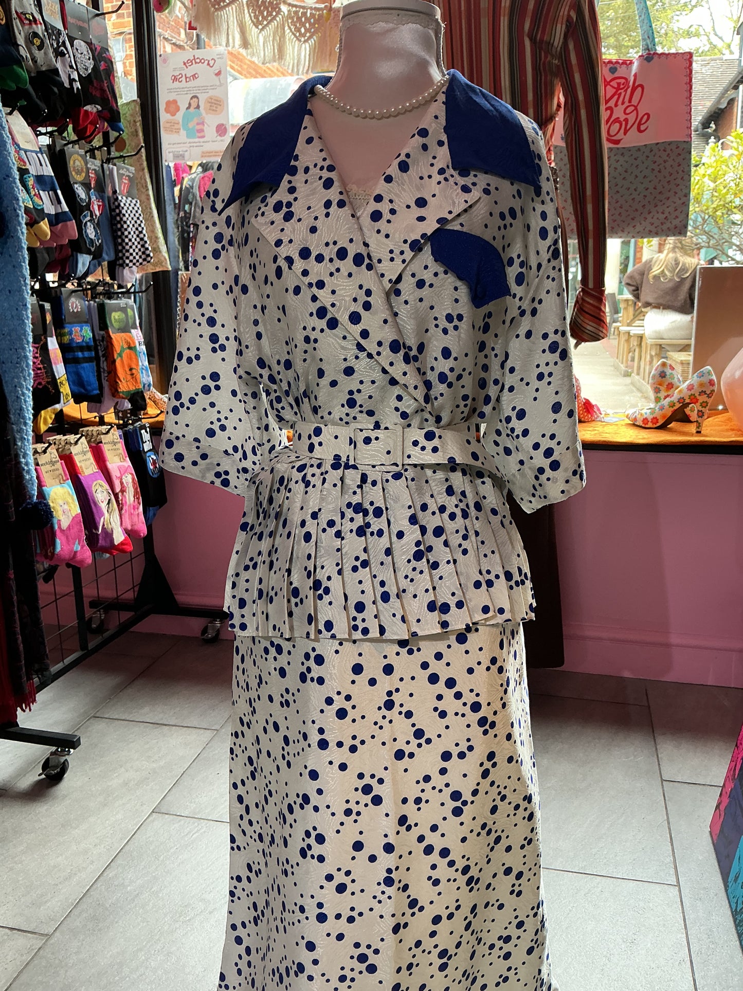 1980s Vintage Gina Bacconi Top & Skirt Set