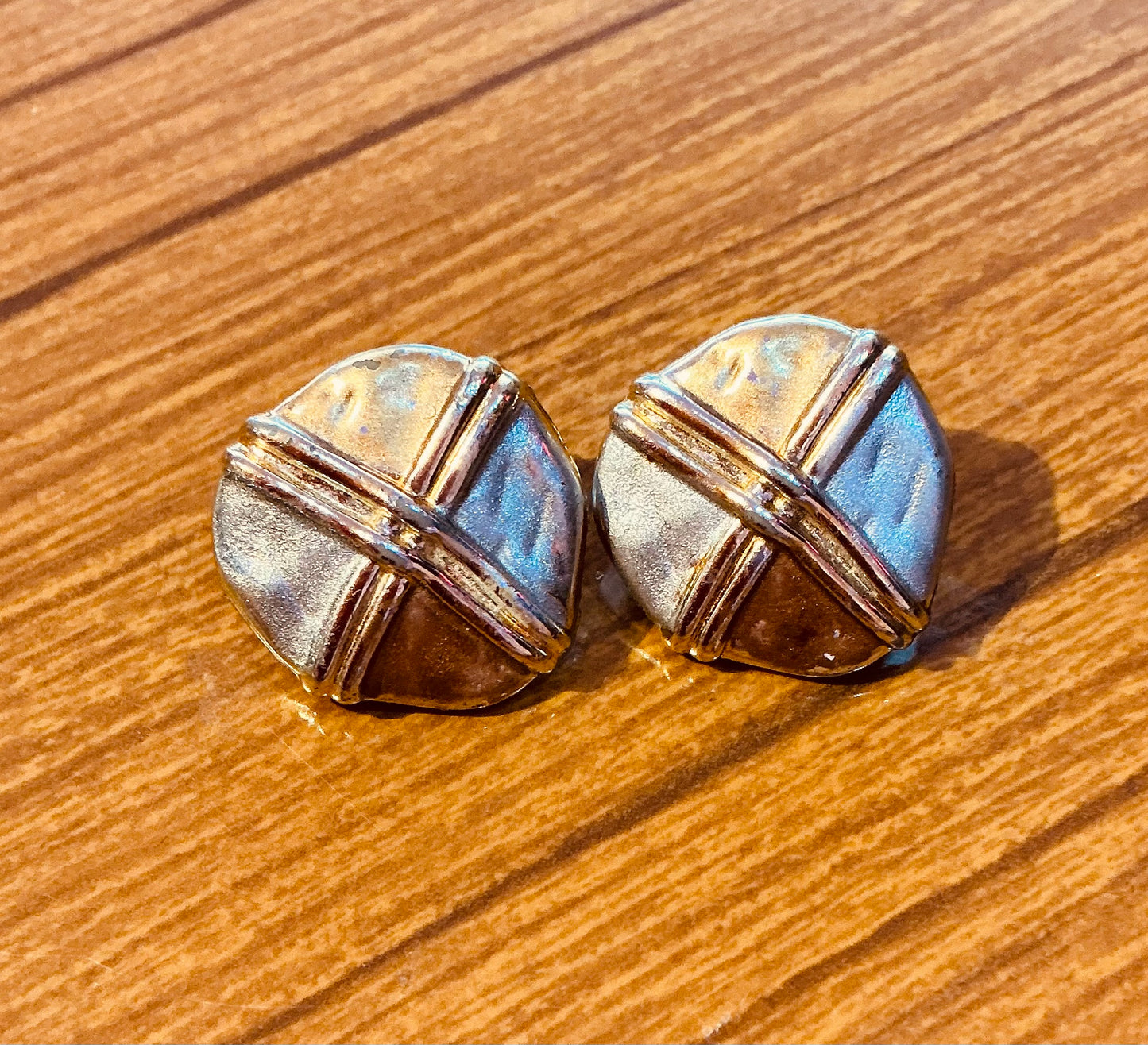 Silver and gold coloured Clip on Earrings