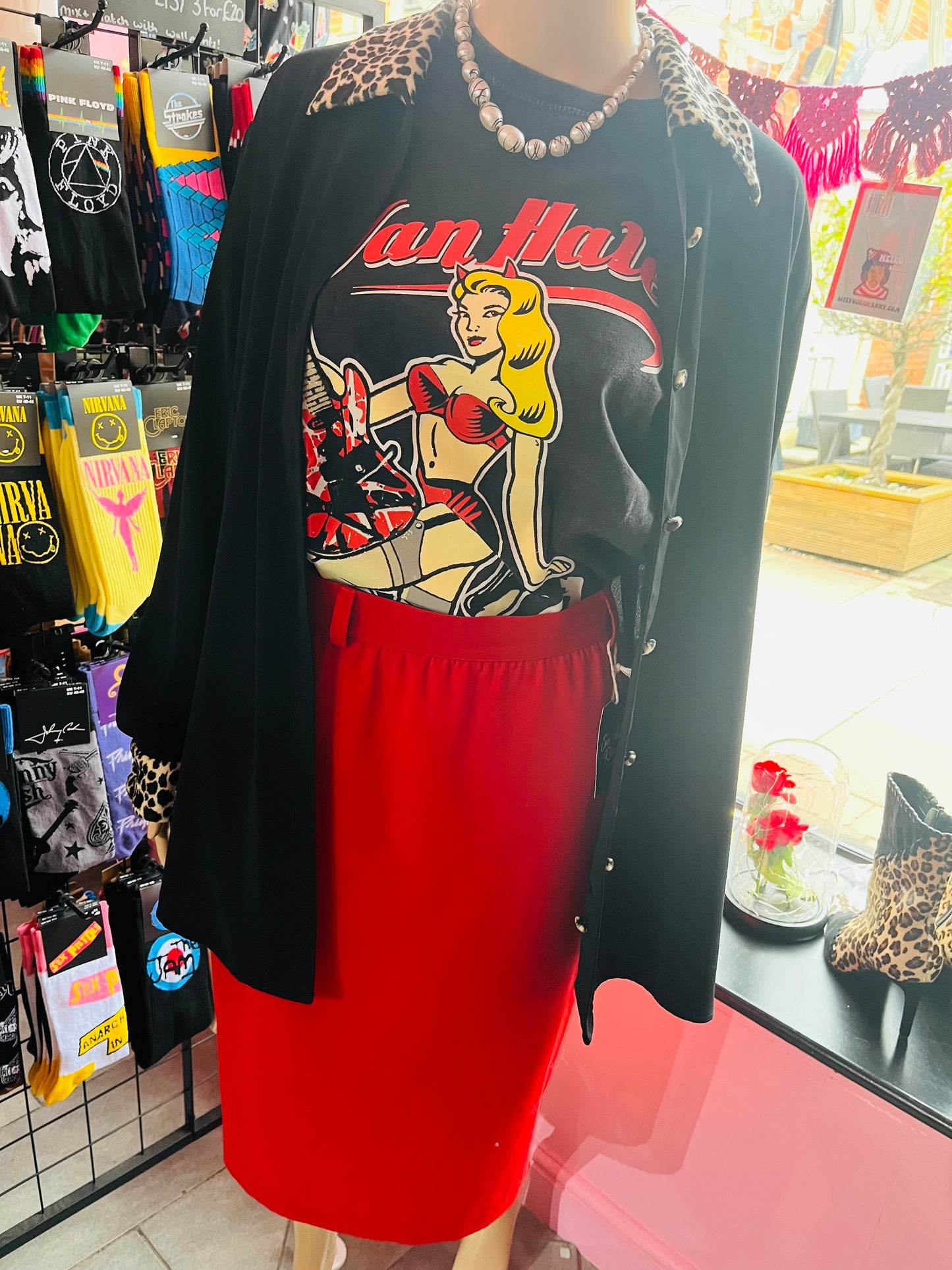 1980s Vintage Yessica Black Leopard Print Shirt