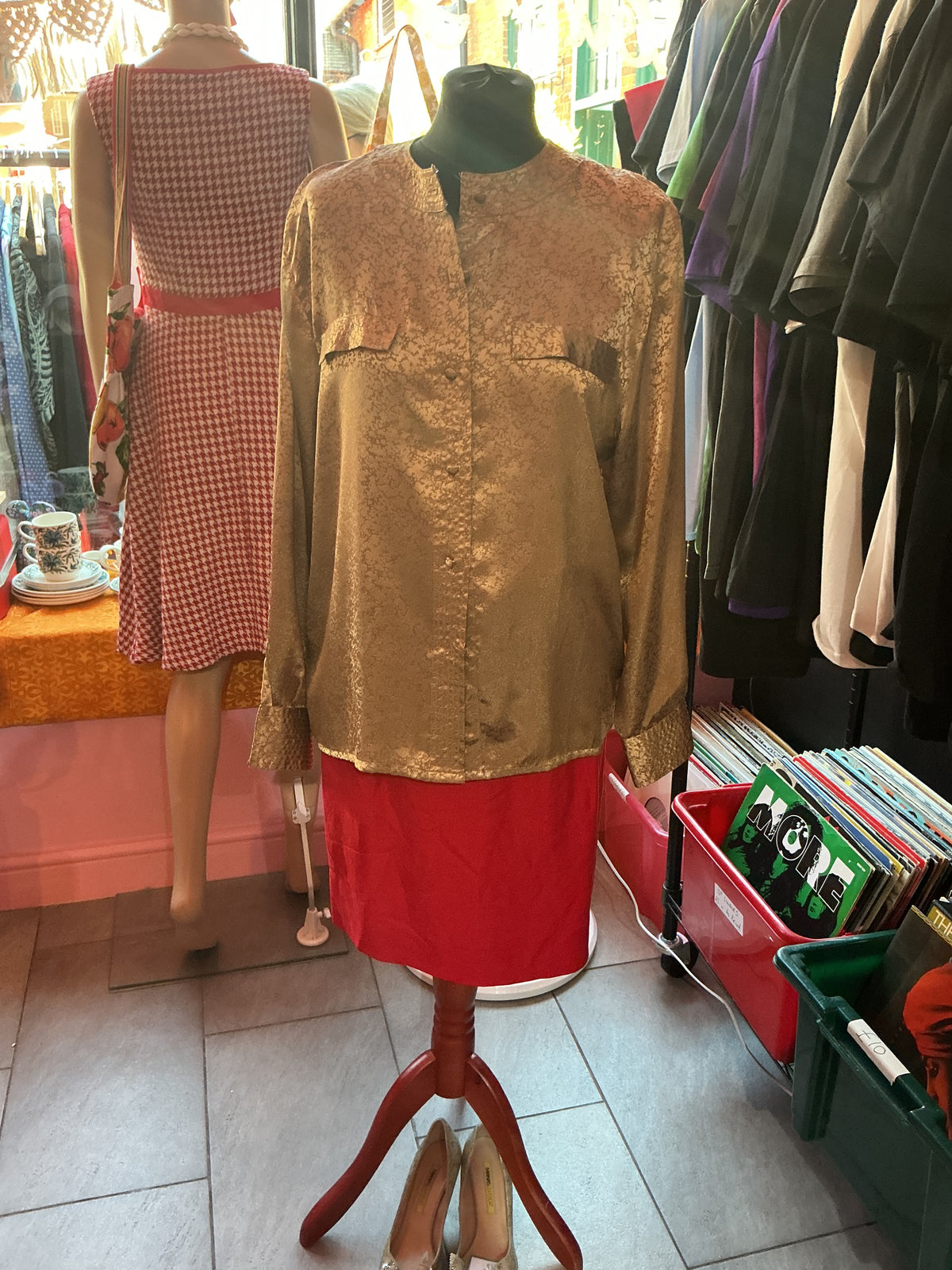 1980s Vintage Gold Shimmer Jacques Vert Blouse